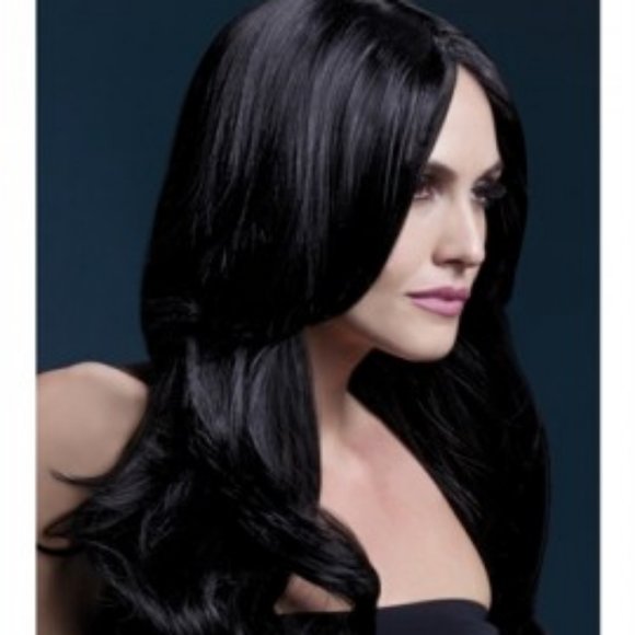 Fever Lingerie Khloe Wig Long Black Wavy Hair Wig 26\